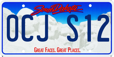 SD license plate 0CJS12