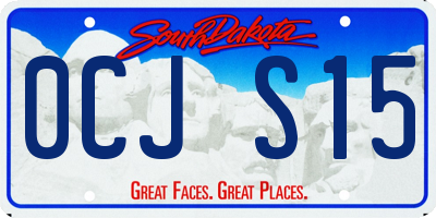 SD license plate 0CJS15