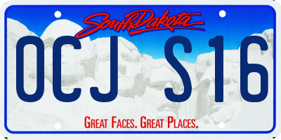 SD license plate 0CJS16