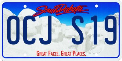 SD license plate 0CJS19