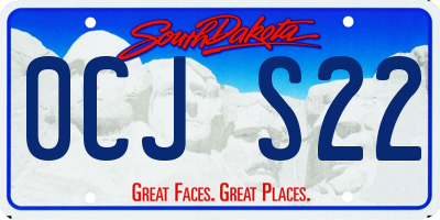 SD license plate 0CJS22