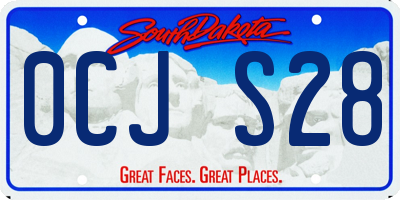 SD license plate 0CJS28