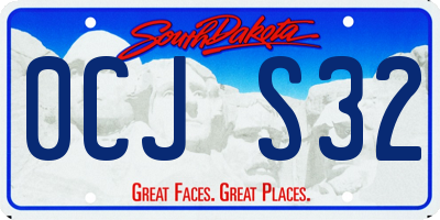 SD license plate 0CJS32