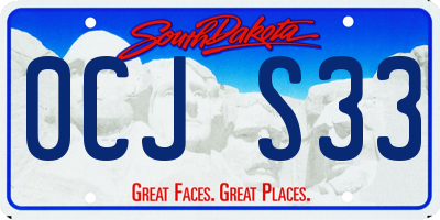SD license plate 0CJS33
