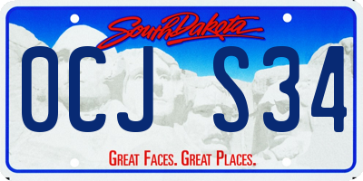 SD license plate 0CJS34