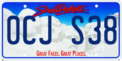 SD license plate 0CJS38