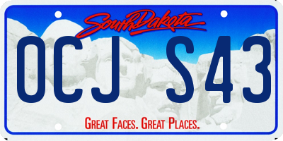 SD license plate 0CJS43