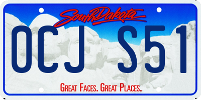 SD license plate 0CJS51