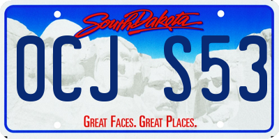 SD license plate 0CJS53