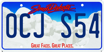 SD license plate 0CJS54