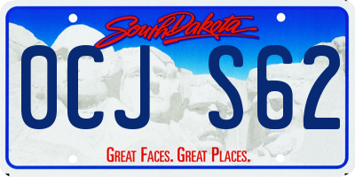 SD license plate 0CJS62