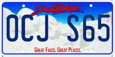 SD license plate 0CJS65