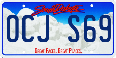 SD license plate 0CJS69
