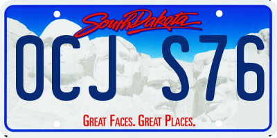 SD license plate 0CJS76