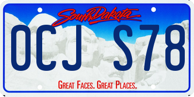 SD license plate 0CJS78