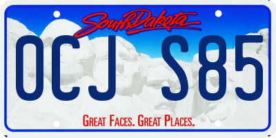 SD license plate 0CJS85