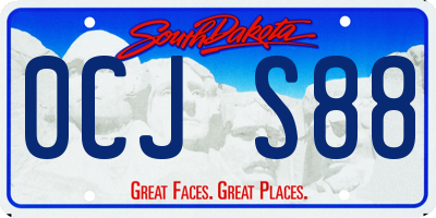 SD license plate 0CJS88
