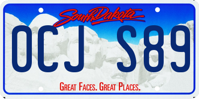 SD license plate 0CJS89