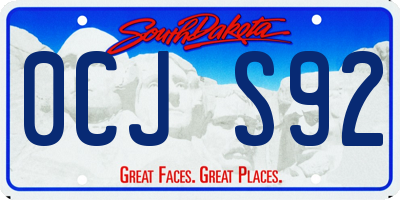 SD license plate 0CJS92