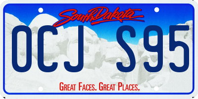 SD license plate 0CJS95