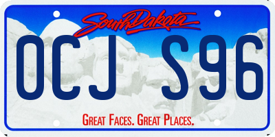 SD license plate 0CJS96