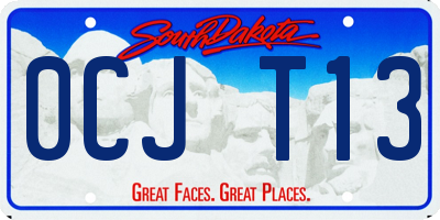SD license plate 0CJT13