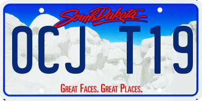 SD license plate 0CJT19