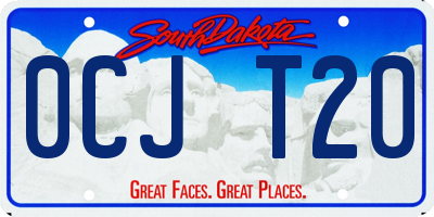 SD license plate 0CJT20