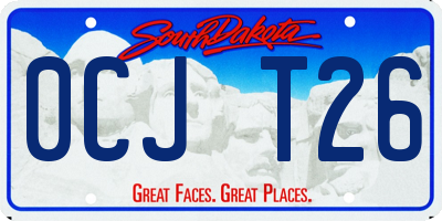 SD license plate 0CJT26