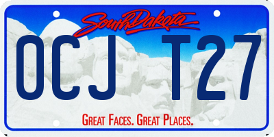 SD license plate 0CJT27