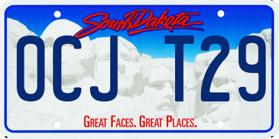 SD license plate 0CJT29