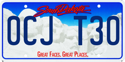SD license plate 0CJT30