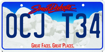 SD license plate 0CJT34