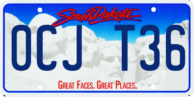SD license plate 0CJT36