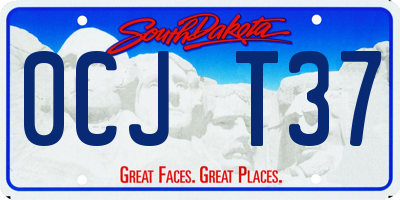 SD license plate 0CJT37