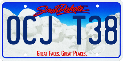 SD license plate 0CJT38