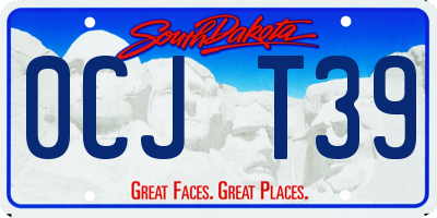 SD license plate 0CJT39