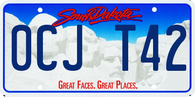 SD license plate 0CJT42