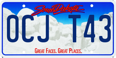 SD license plate 0CJT43