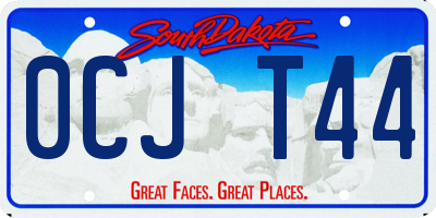 SD license plate 0CJT44