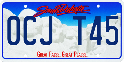 SD license plate 0CJT45