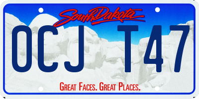 SD license plate 0CJT47