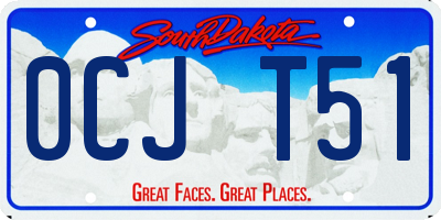 SD license plate 0CJT51