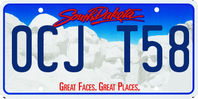 SD license plate 0CJT58