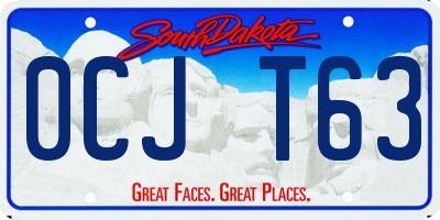 SD license plate 0CJT63