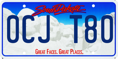 SD license plate 0CJT80