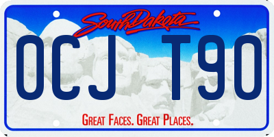 SD license plate 0CJT90