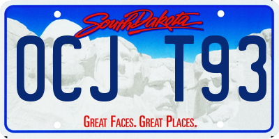 SD license plate 0CJT93