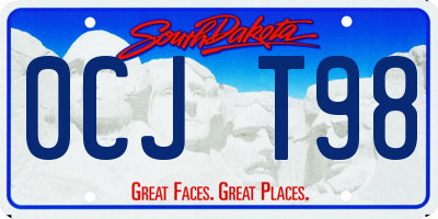 SD license plate 0CJT98
