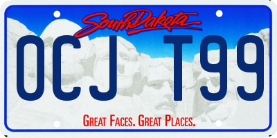 SD license plate 0CJT99